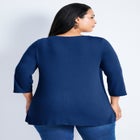 Sabrina Btn Dtl 3/4 Slv Top image number null