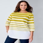 Stretch Cotton Boatneck Tunic image number null