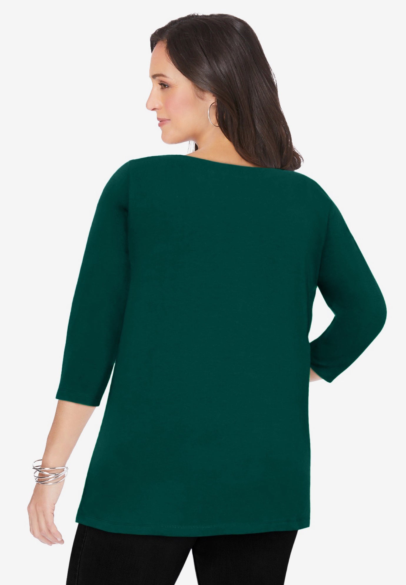 Stretch Cotton Boatneck Tunic image number 2
