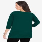 Stretch Cotton Boatneck Tunic image number null