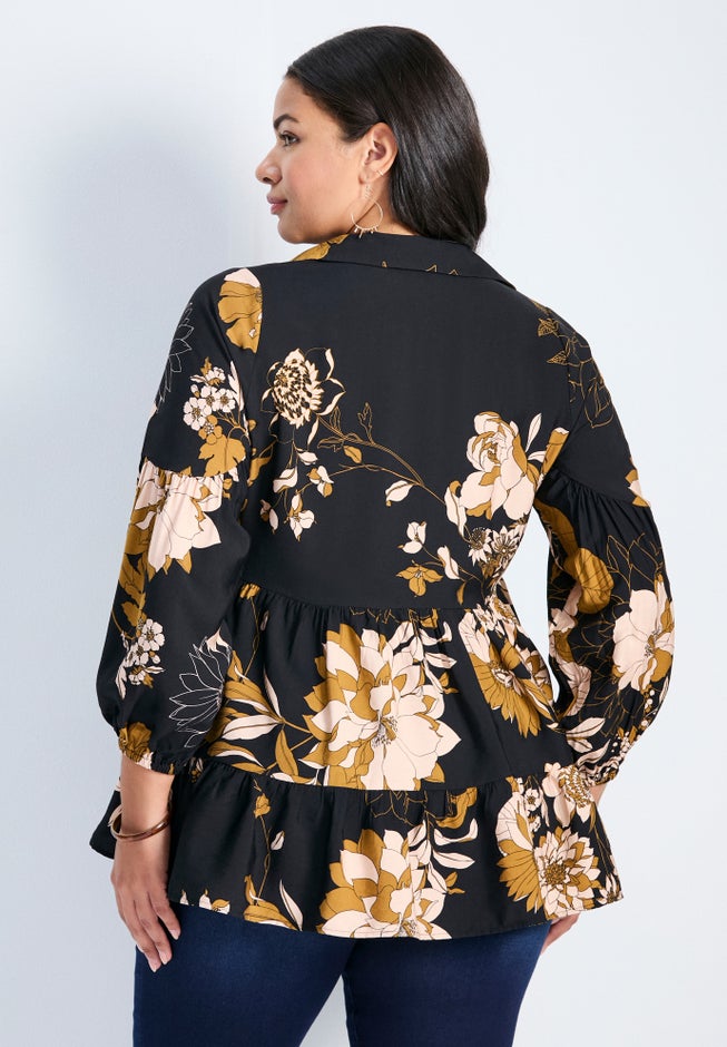 Flora Blouson Tiered Tunic image number 1
