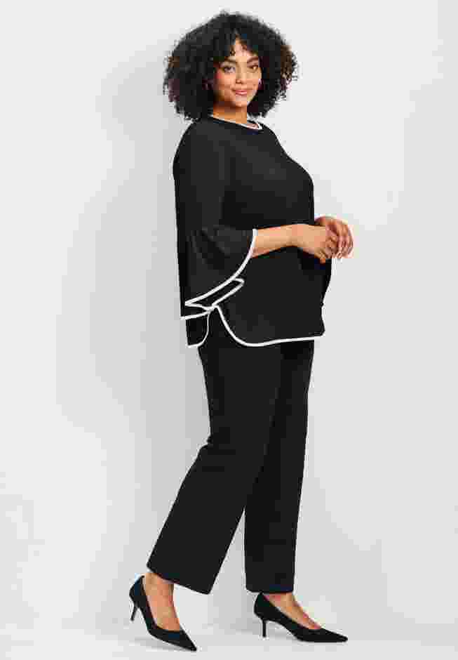 Ivana Contrast Bell Sleeve Top image number 2