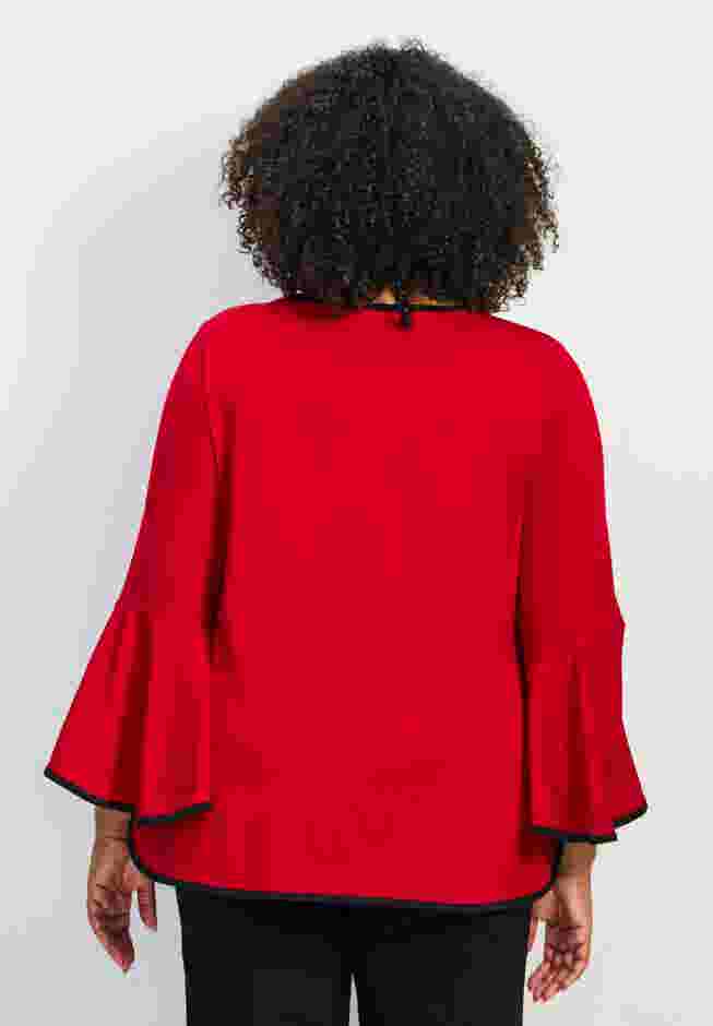 Ivana Contrast Bell Sleeve Top image number 1
