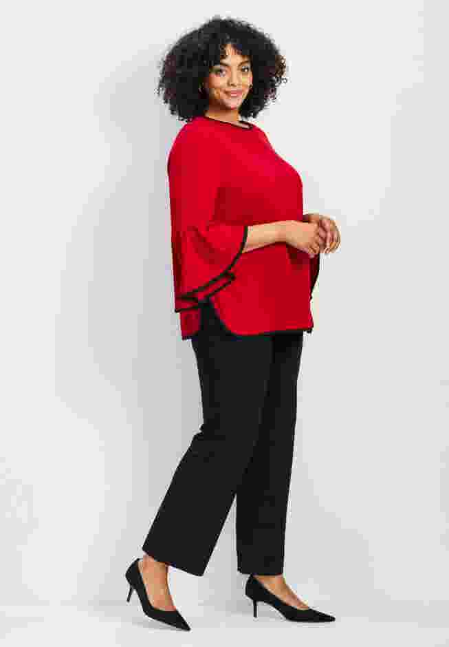 Ivana Contrast Bell Sleeve Top image number 2