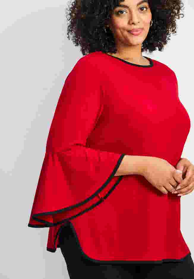 Ivana Contrast Bell Sleeve Top image number 3