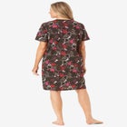 V-Neck Short Sleeve Knee-Length Cotton Sleepshirt image number 1