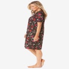 V-Neck Short Sleeve Knee-Length Cotton Sleepshirt image number 2