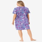 V-Neck Short Sleeve Knee-Length Cotton Sleepshirt image number null