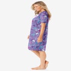 V-Neck Short Sleeve Knee-Length Cotton Sleepshirt image number null