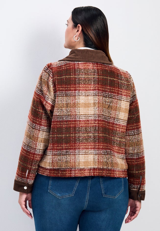 Joss Plaid Cropped Jacket image number 1