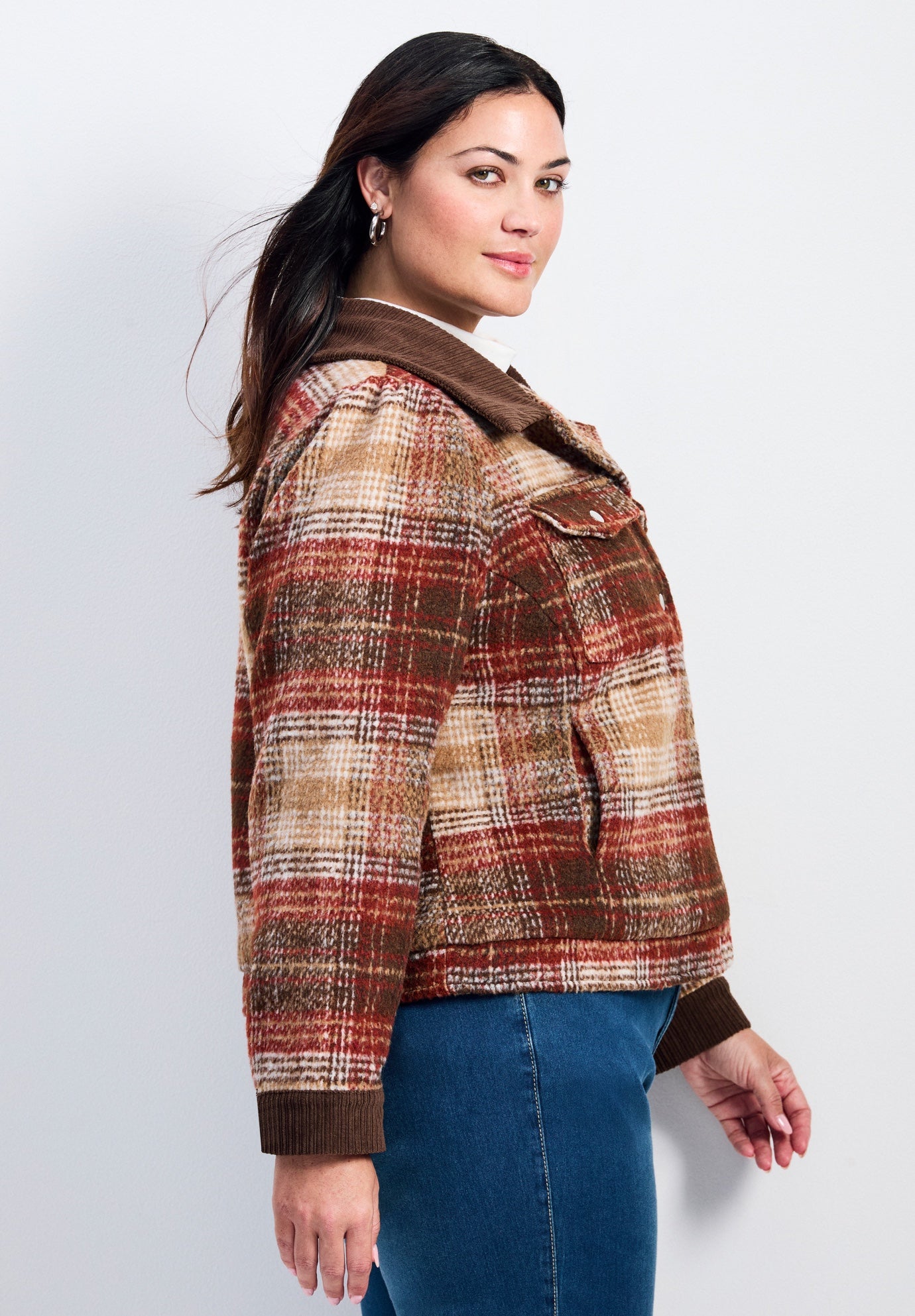 Joss Plaid Cropped Jacket image number 2