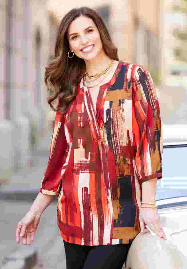 Georgette Pintuck Tunic image number 3