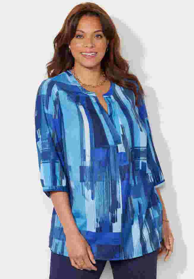 Georgette Pintuck Tunic image number 0