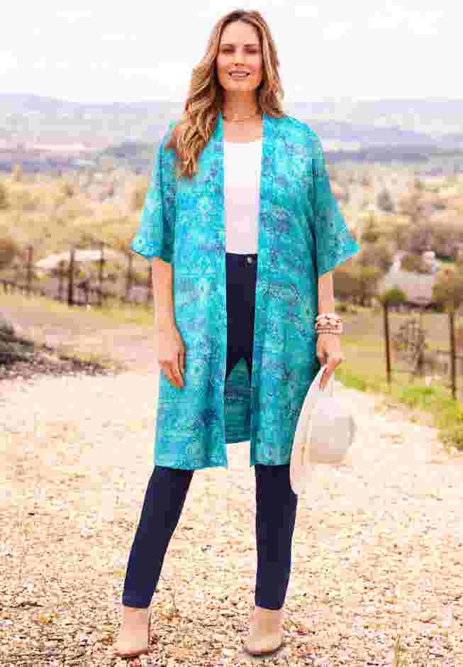 Luxe Georgette Long Kimono image number 0