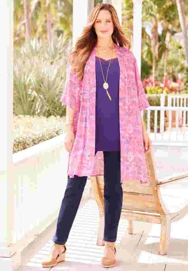 Luxe Georgette Long Kimono image number 0