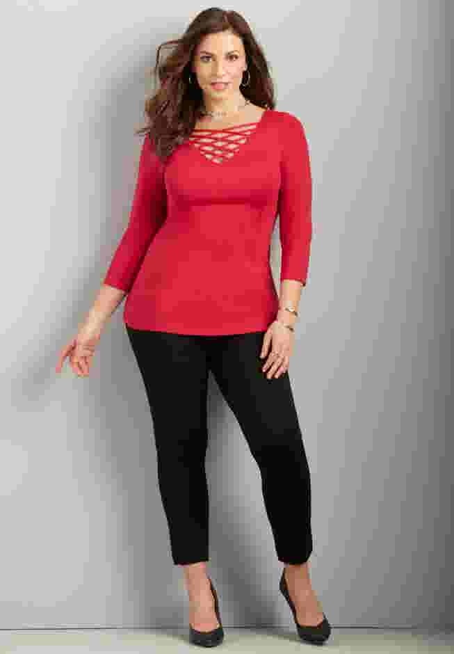 Curvy Collection Crisscross Top image number 0