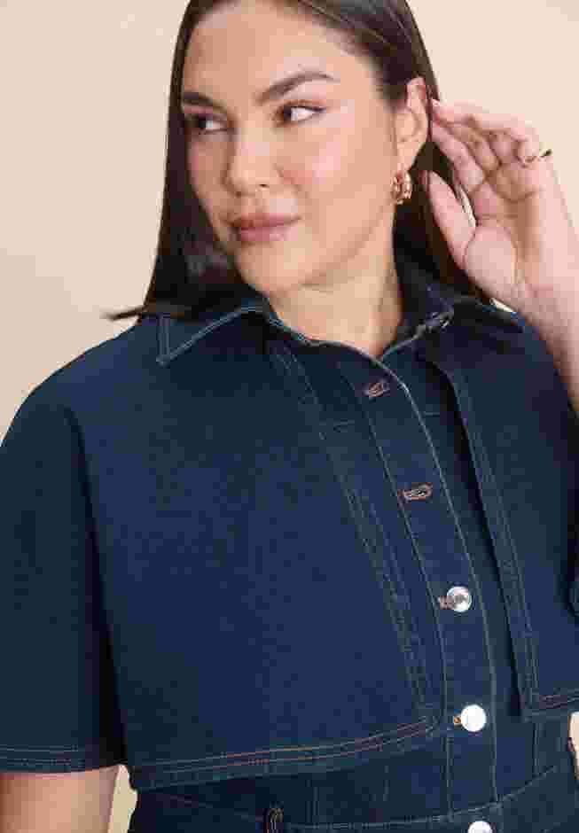Denim Cape Detail Dress image number 3