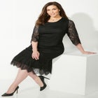 Shirred Lace Flounce Dress image number null