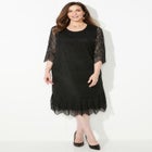 Shirred Lace Flounce Dress image number null