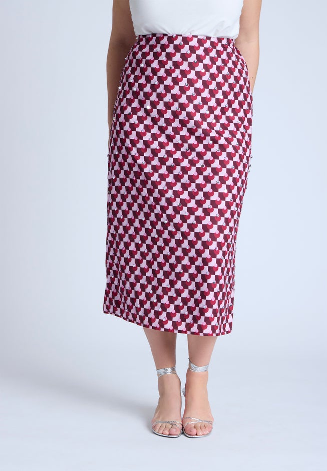 Geometric Sequin Skirt image number 1