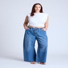 Drawstring Waist Lightweight Jean image number null