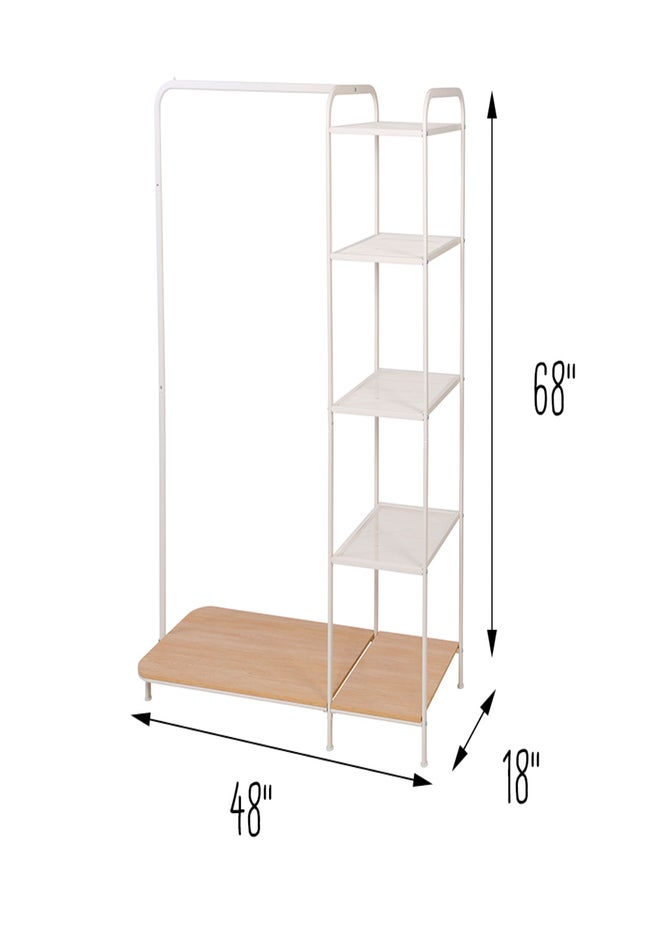 Freestanding Clothing Rack With Shelves image number 6