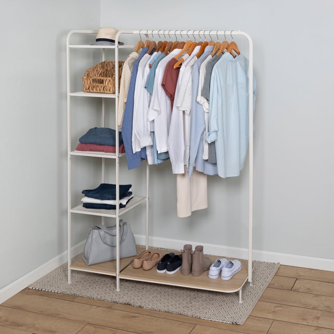 Freestanding Clothing Rack With Shelves image number 0
