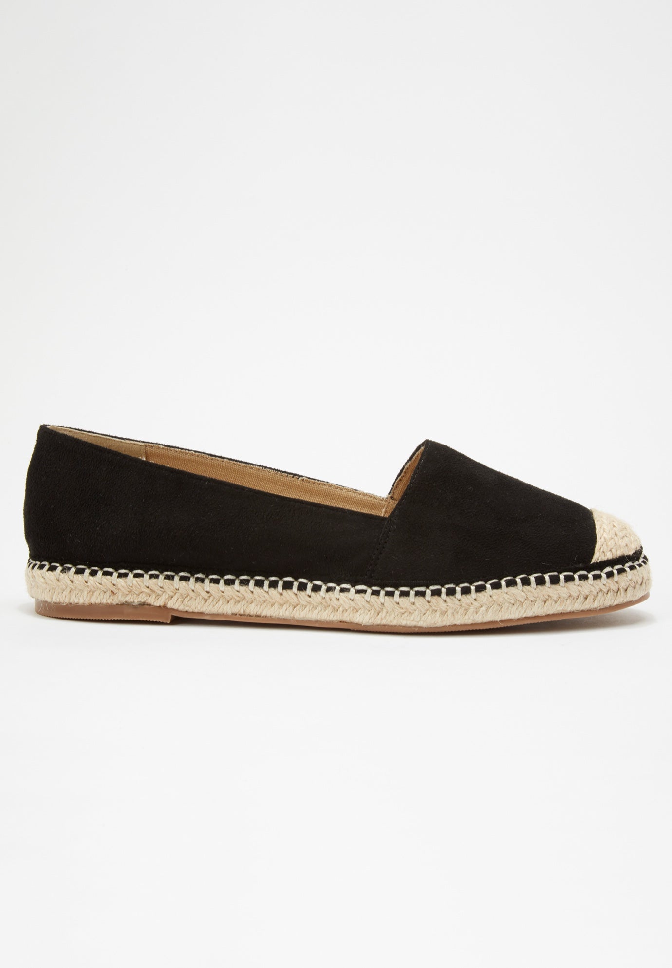 Faux Suede Slip-On Espadrille Flats image number 1