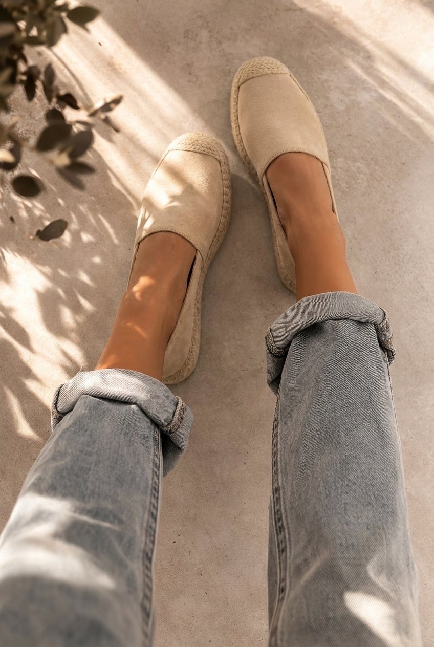 Faux Suede Slip-On Espadrille Flats image number 1