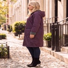 Plus Size Knee Length Hooded Nylon Jacket image number 1