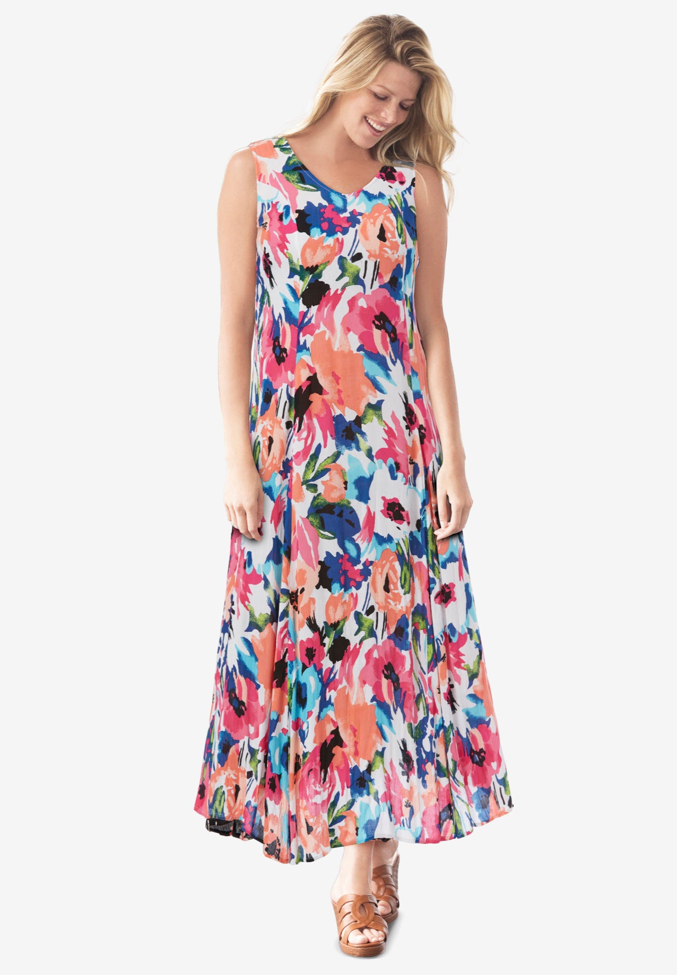 Sleeveless Crinkle Dress image number 1