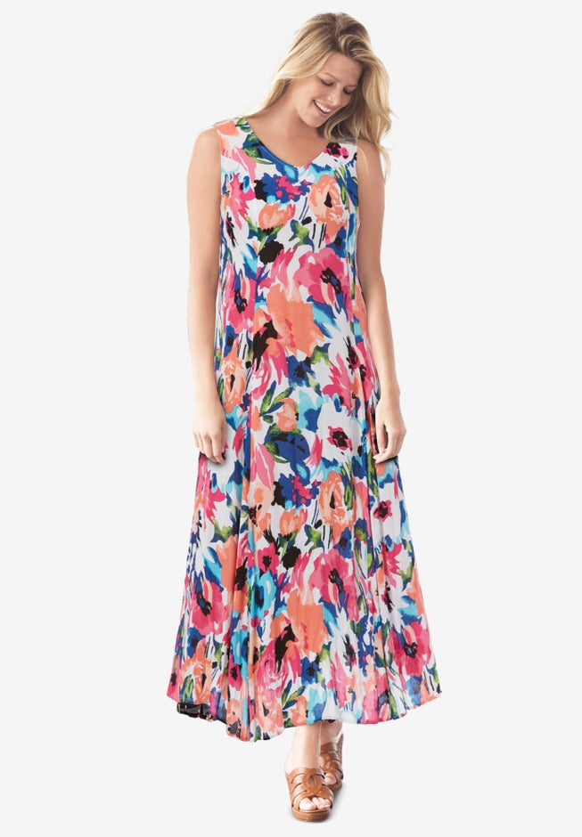 Sleeveless Crinkle Dress image number 1