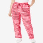 Seersucker Pull-on Elastic-Waist Pants image number null
