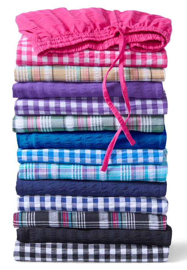 Seersucker Pull-On Elastic-Waist Capri Pants image number 2