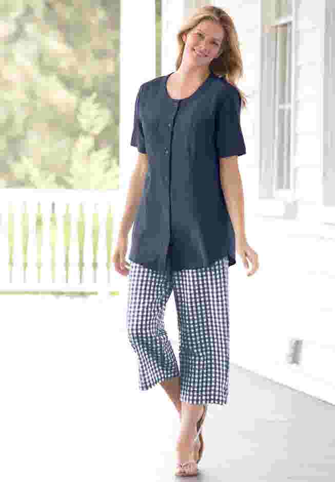Seersucker Capri Pant image number 4