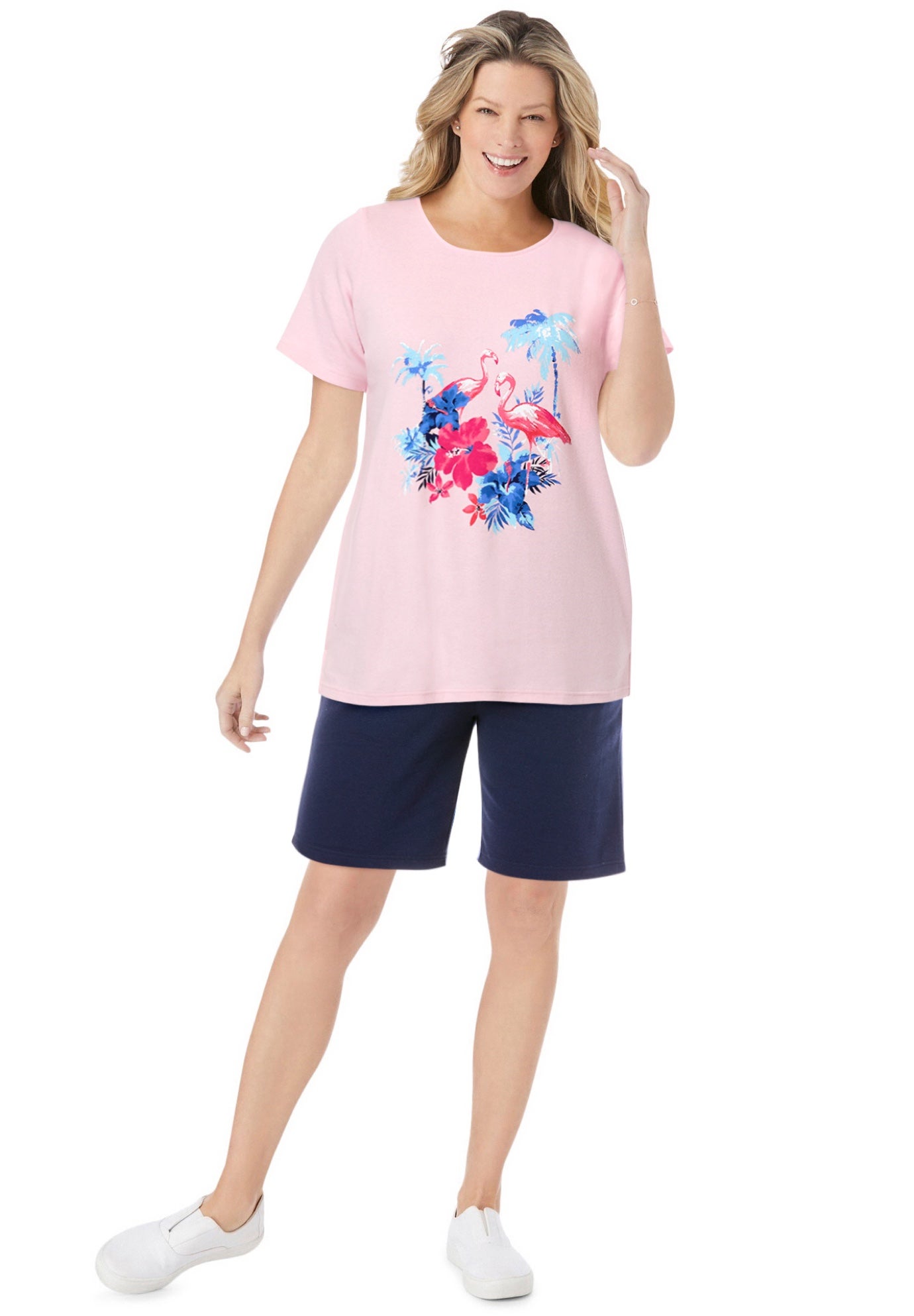 2-Piece Knit Tee and Short Set image number 0