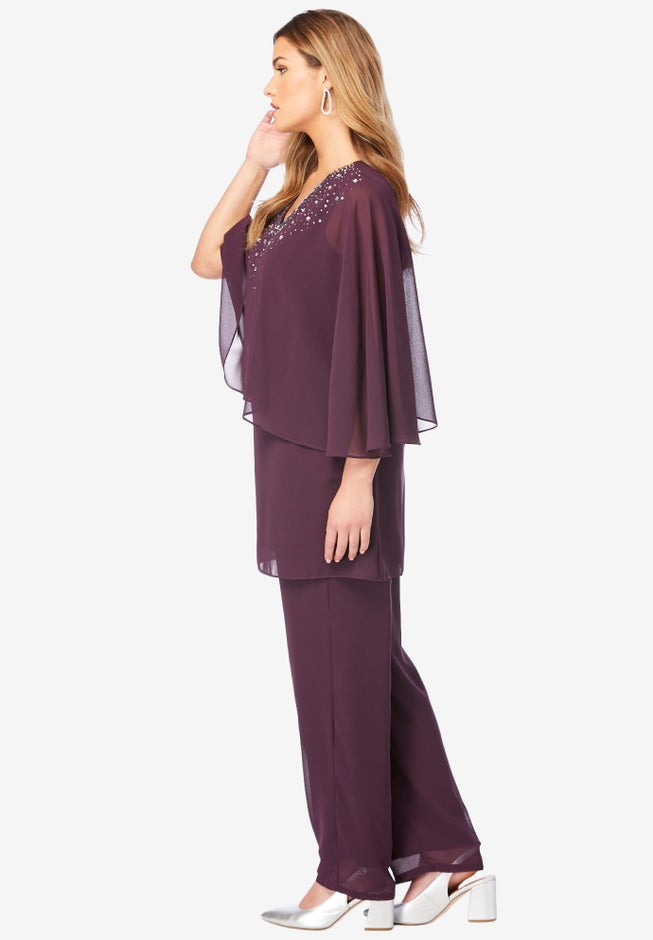 Embellished Capelet Pant Set image number 2