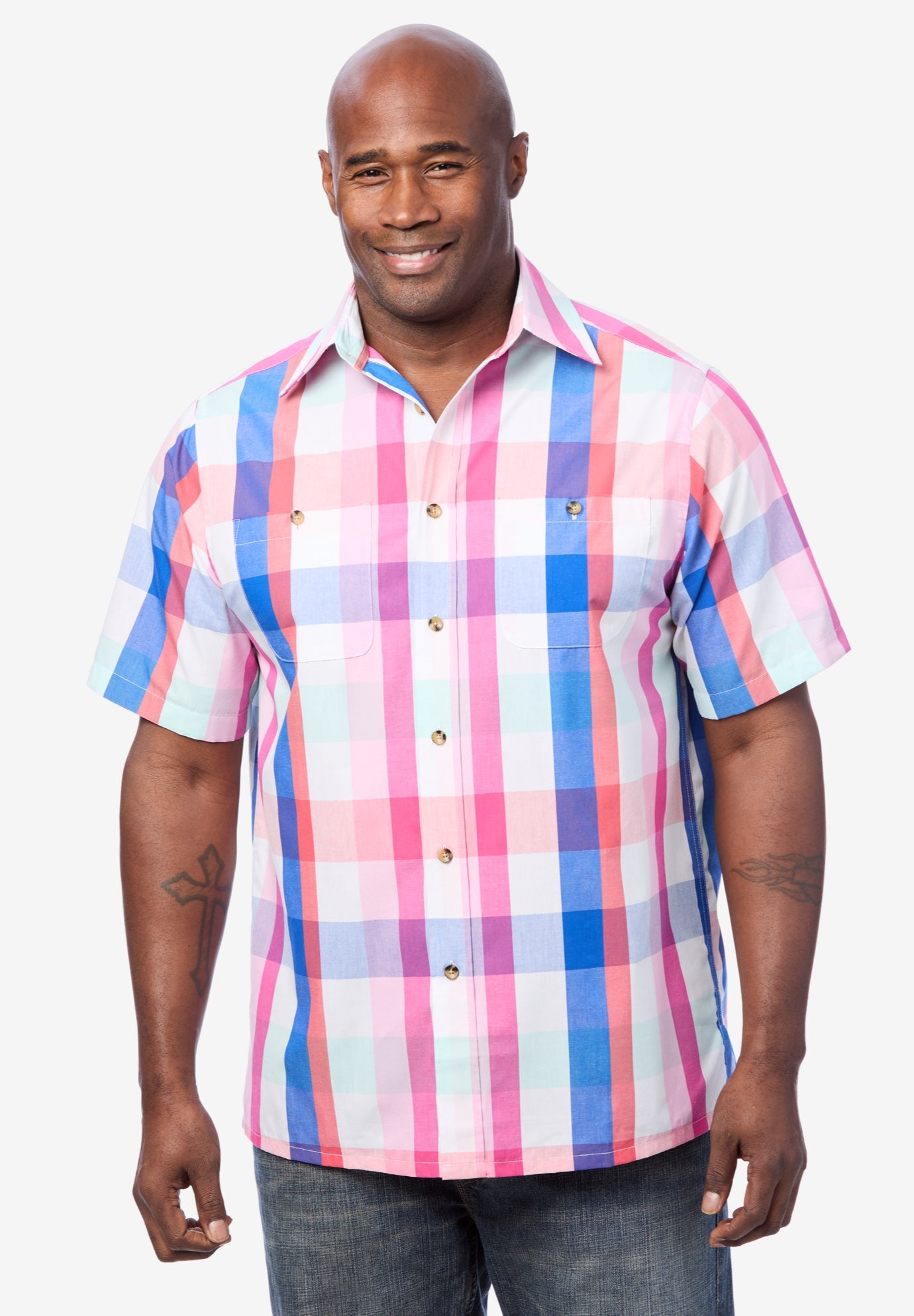 Wrinkle-Resistant Short Sleeve Button Down, Printed image number 3