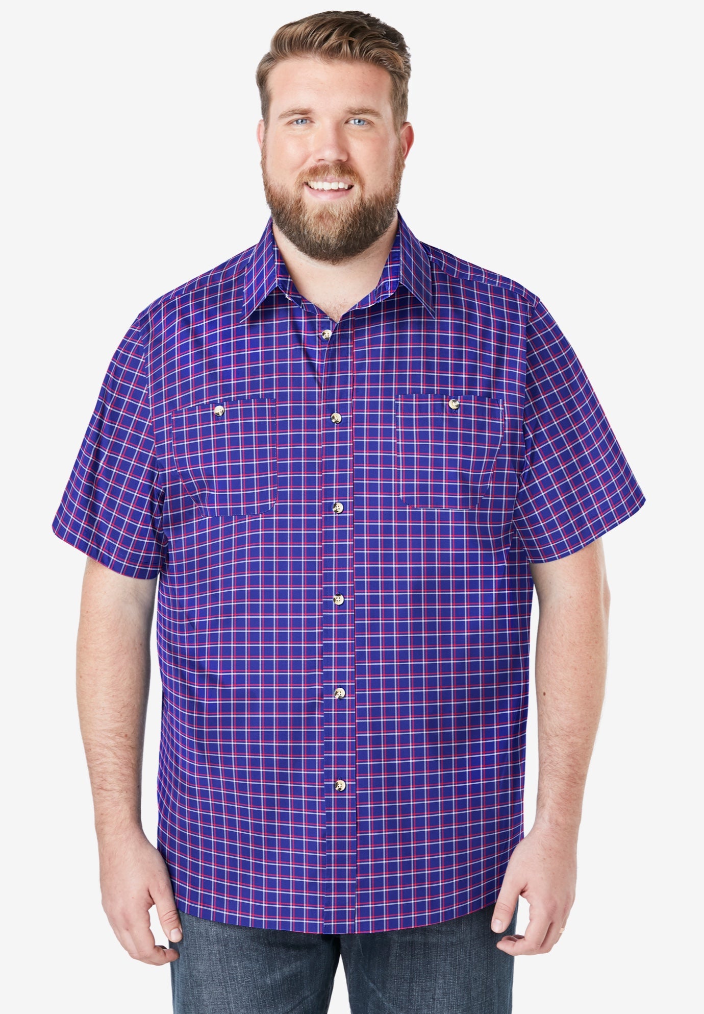 Wrinkle-Resistant Short Sleeve Button Down, Printed image number 0