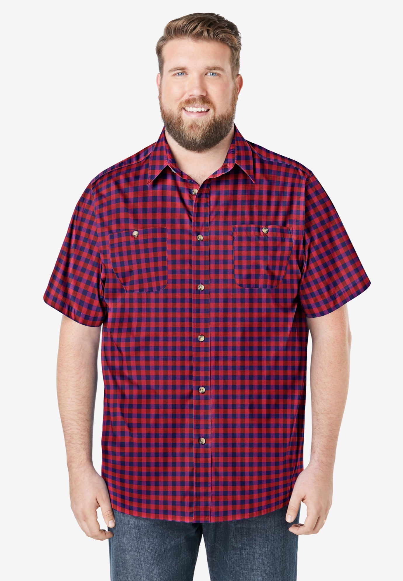 Wrinkle-Resistant Short Sleeve Button Down, Printed image number 0