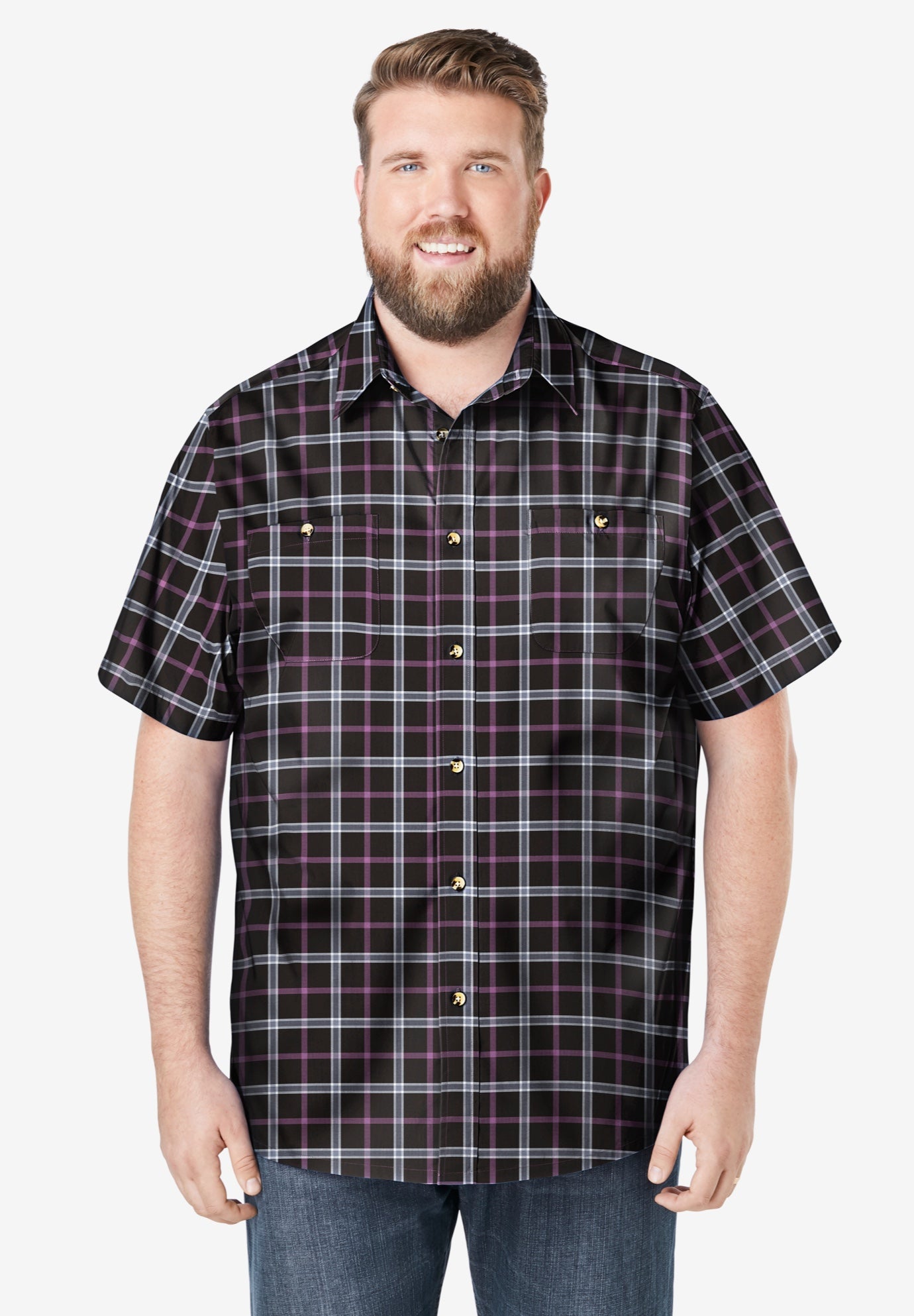 Wrinkle-Resistant Short Sleeve Button Down, Printed image number 0