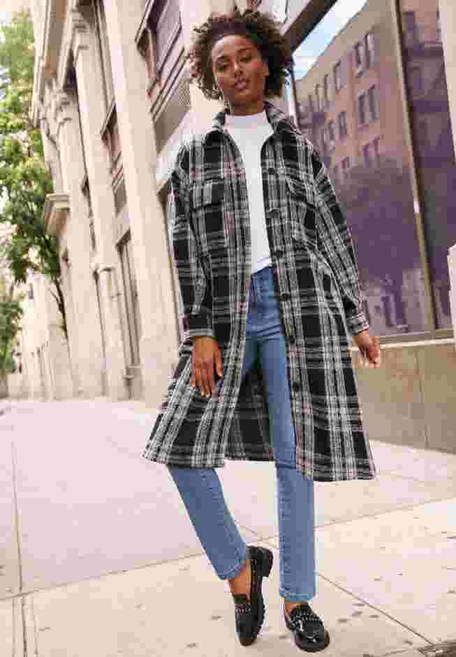 Wool Blend Long Shirt Jacket image number 2