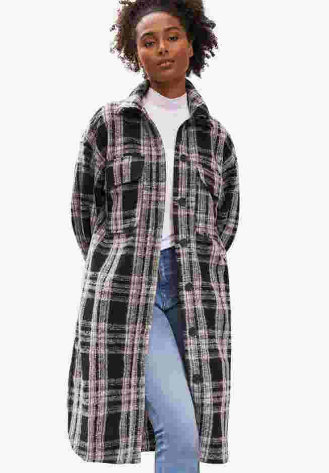 Wool Blend Long Shirt Jacket image number 0