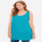 Perfect Sleeveless Shirred U-Neck Tunic image number null