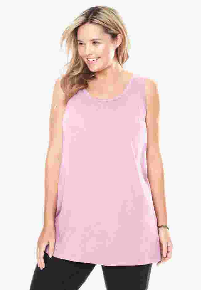 Perfect Sleeveless Shirred U-Neck Tunic image number 0