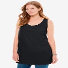 Perfect Sleeveless Shirred U-Neck Tunic image number null
