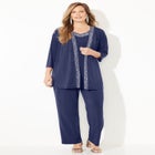 Beaded 3-Piece Cardigan Pant Set image number null