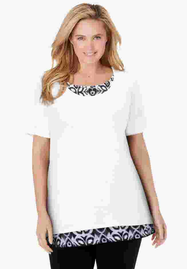 Layered-Look Print Tunic image number 0
