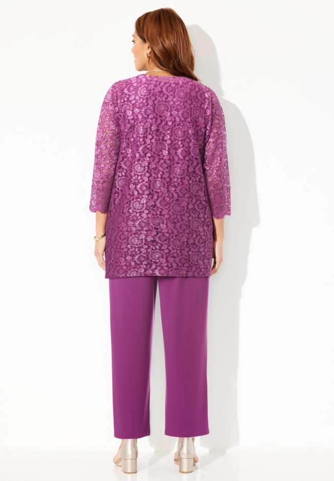 Luna Lace 3-Piece Pant Suit image number 1