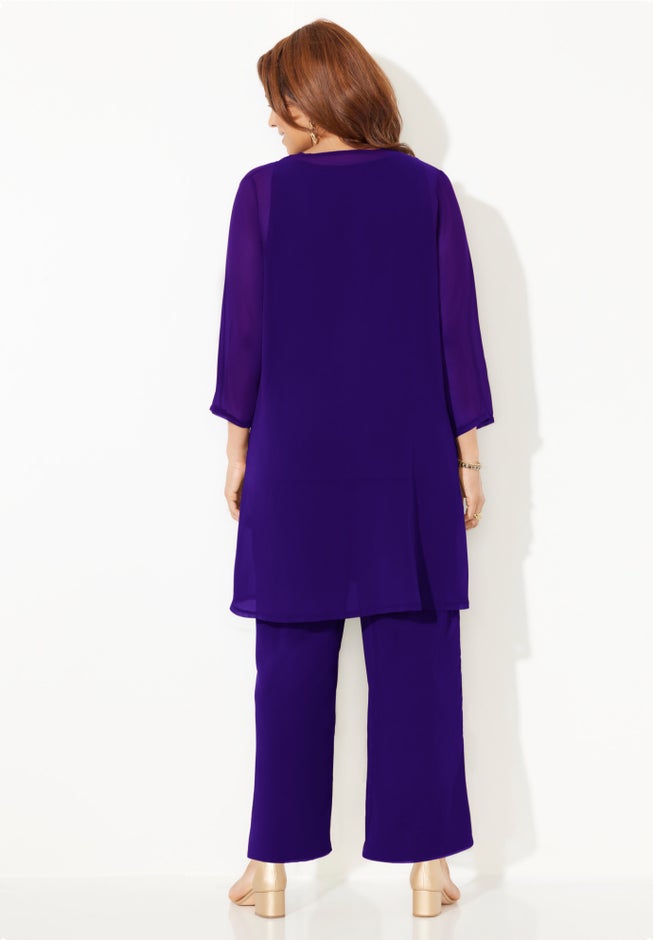 3-Piece Sequin Tank Pant Suit image number 1